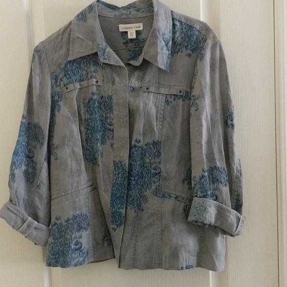 Coldwater Creek, Petite 14, denim look jacket - Picture 1 of 6
